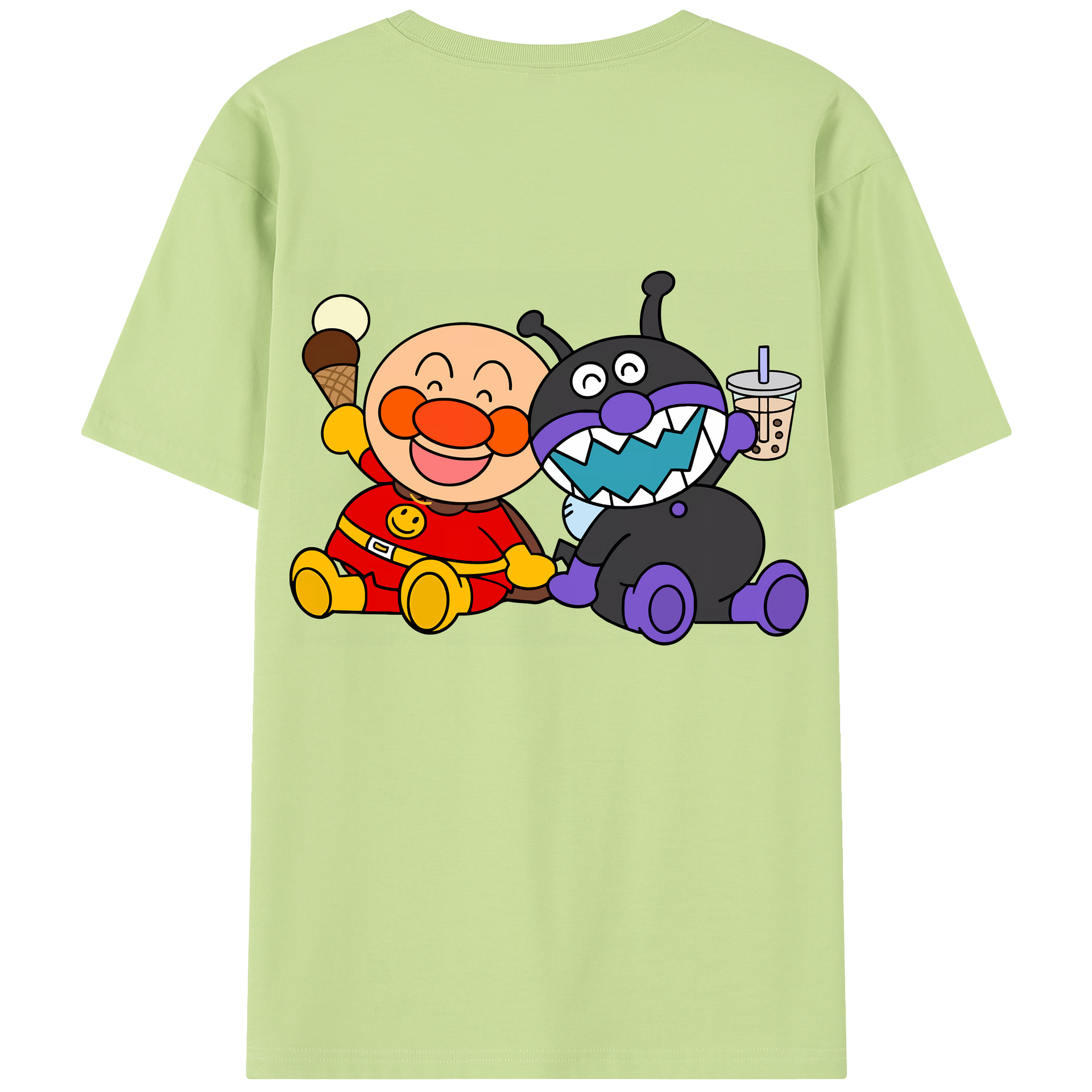 （画像用） アンパンマン Anpanman 綿100％半袖Tシャツ（背面プリント）